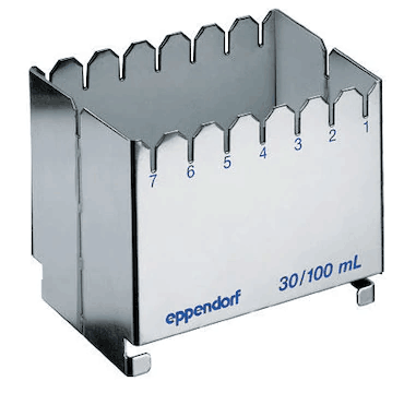 德國艾本德（Eppendorf）ReservoirRack,用于存放10mL、30mL和100mL試劑槽。最多可以放置7個試劑槽模塊或試劑槽